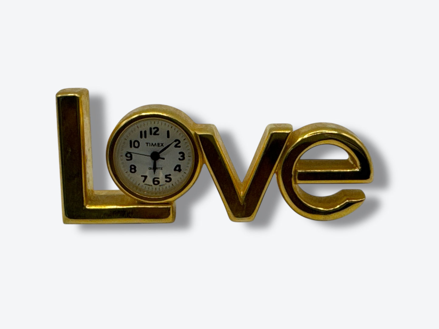 Vintage Timex “LOVE” Gold Clock