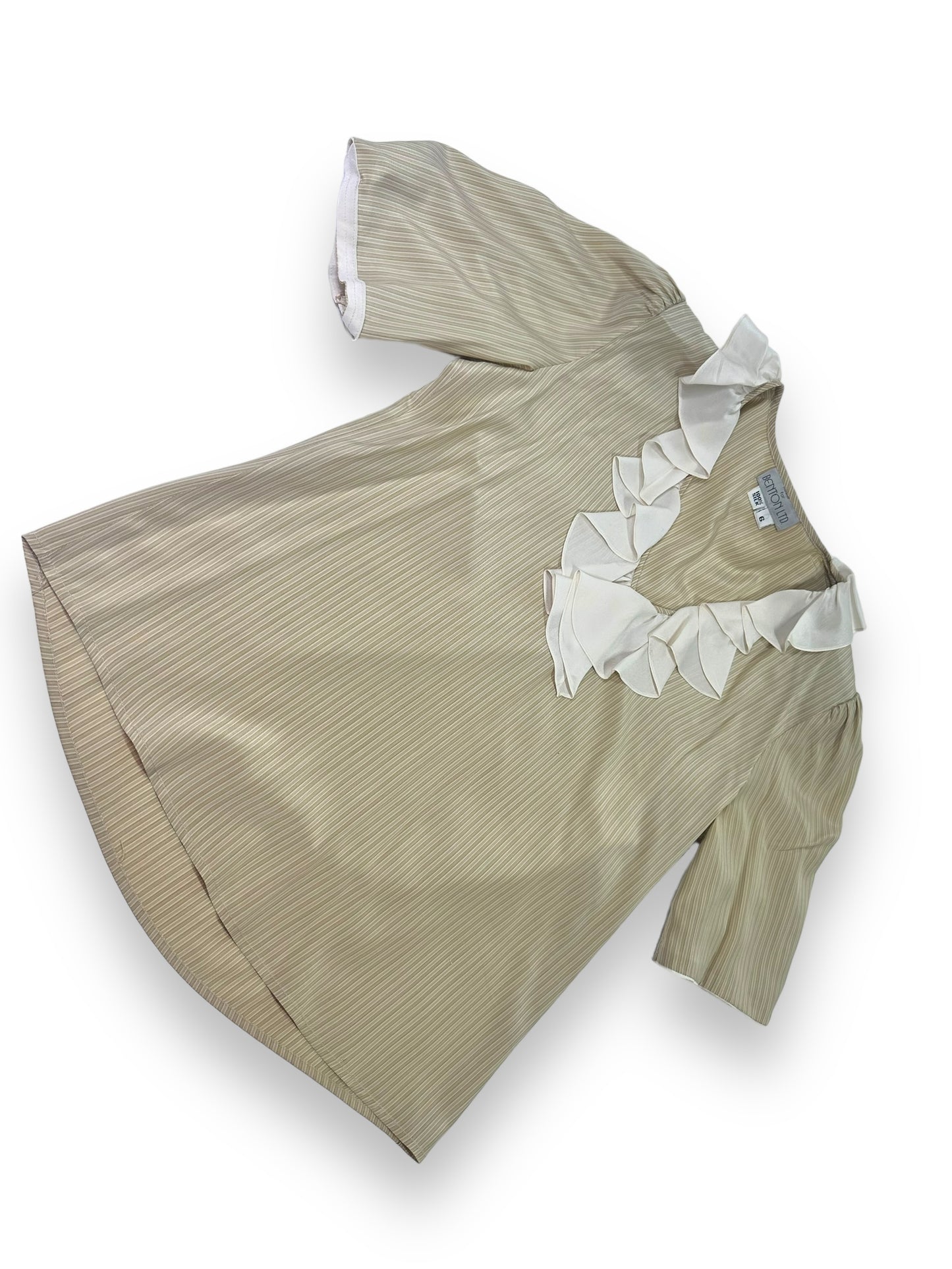 1970s 100% Silk Benton LTD Beige Lined Top