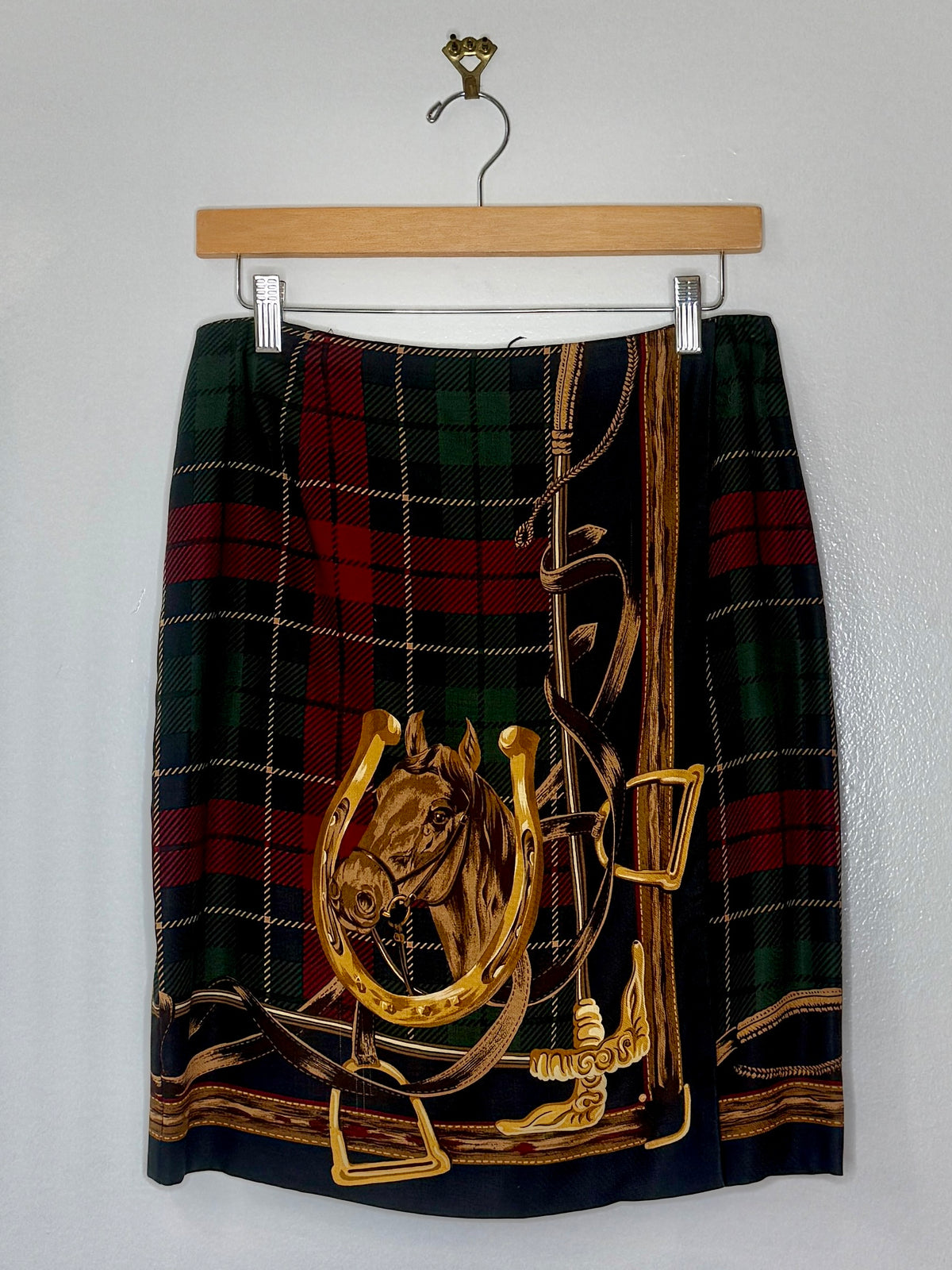 1990s Brooks Brothers Equestrian Plaid Skirt