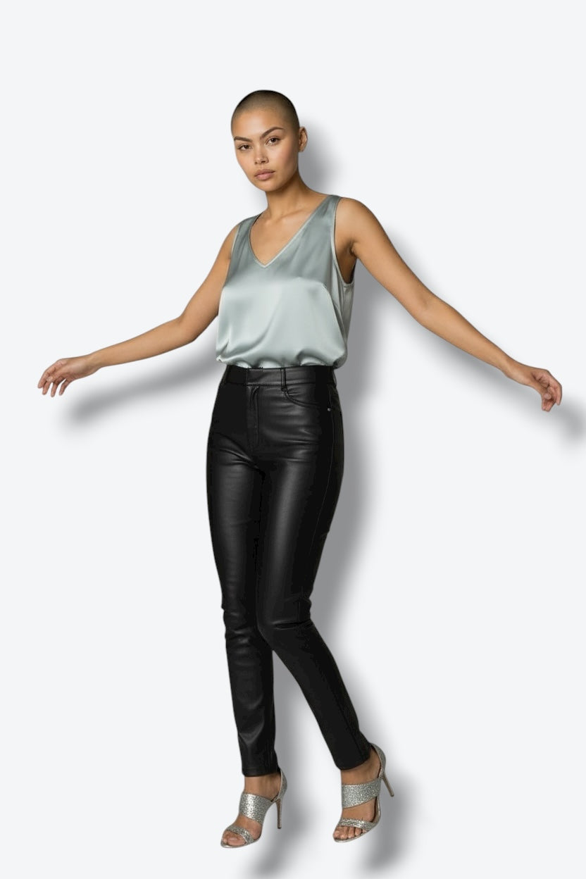 Brunello Cucinelli Silk Charmeuse Tank in Ice Blue