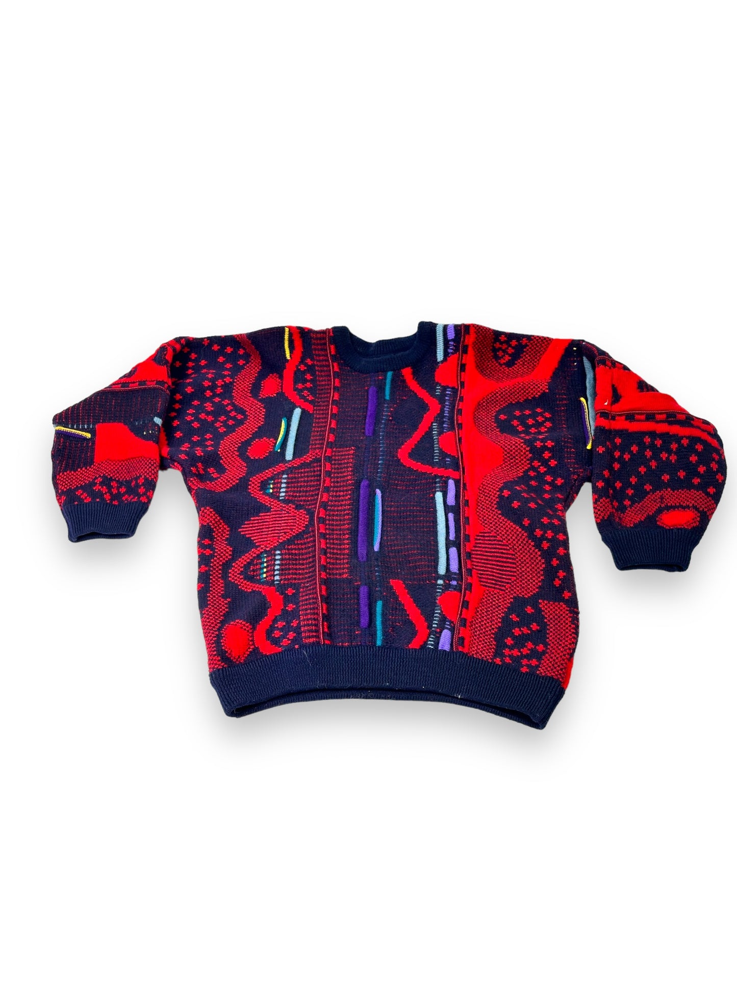 1990s Coogi Red Multi Sweater