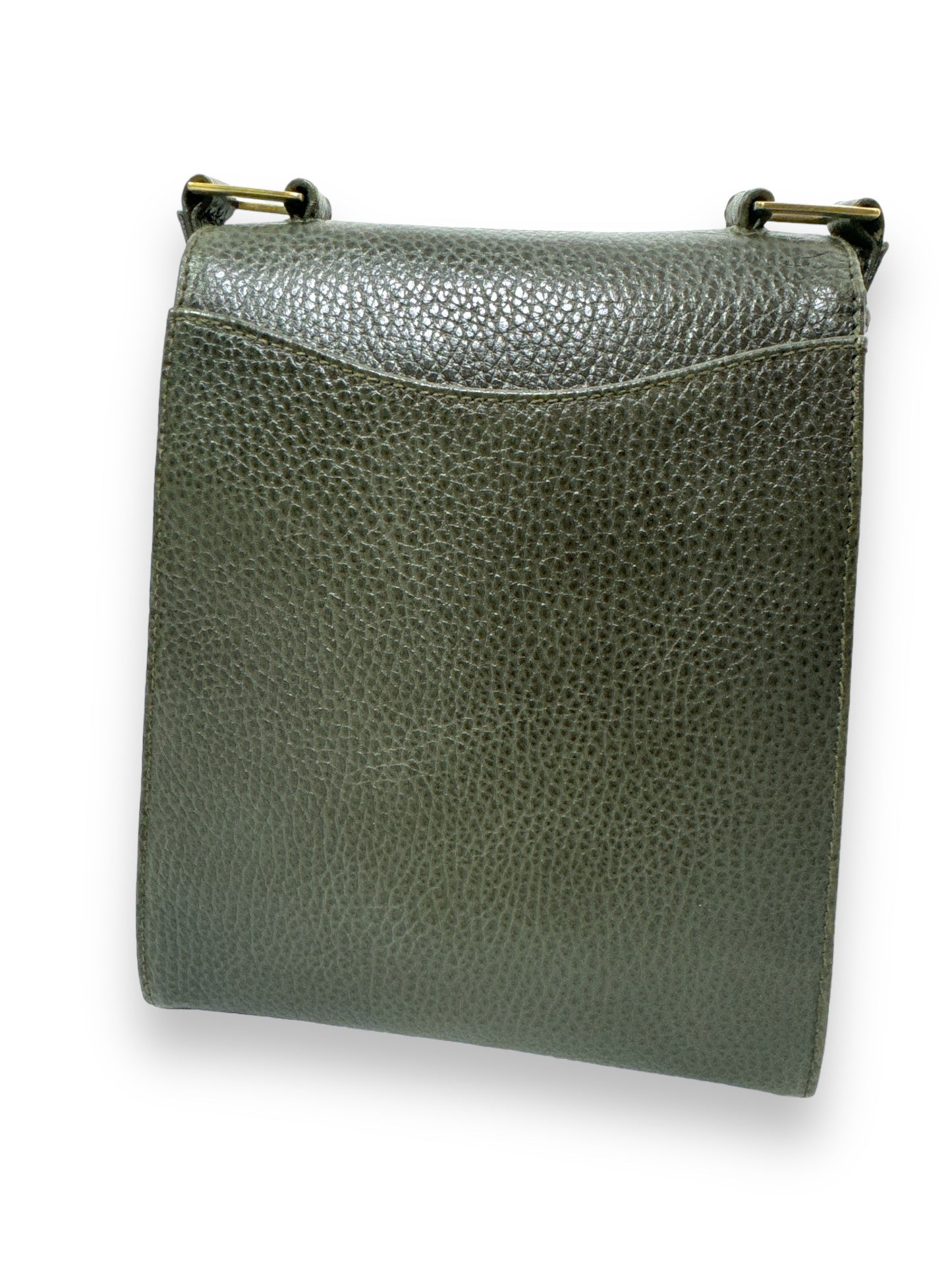 1970s Mark Cross New York Hunter Green Crossbody Clutch