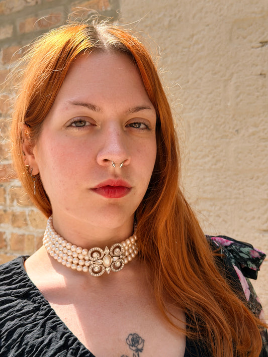 Y2K Enamel & Pearl Chocker