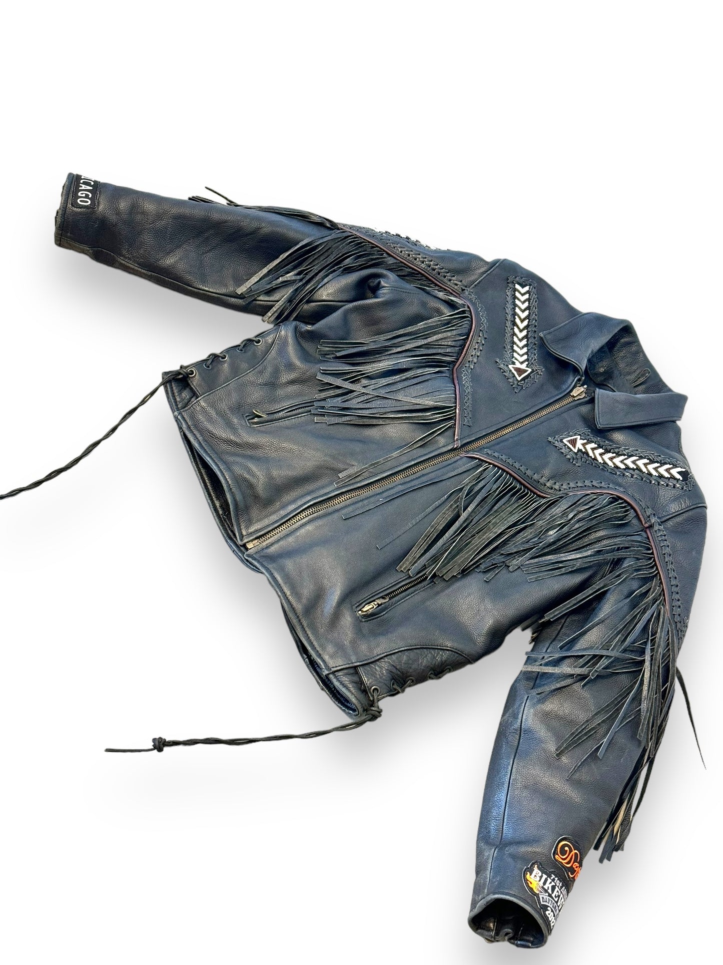 Vintage Fringe and Beaded Moto Jacket