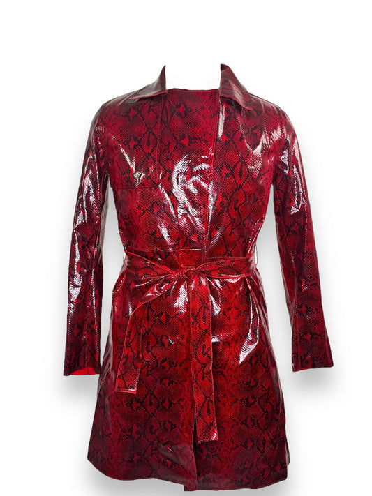 Trend: Blank NYC Red Snakeskin Vegan Trench