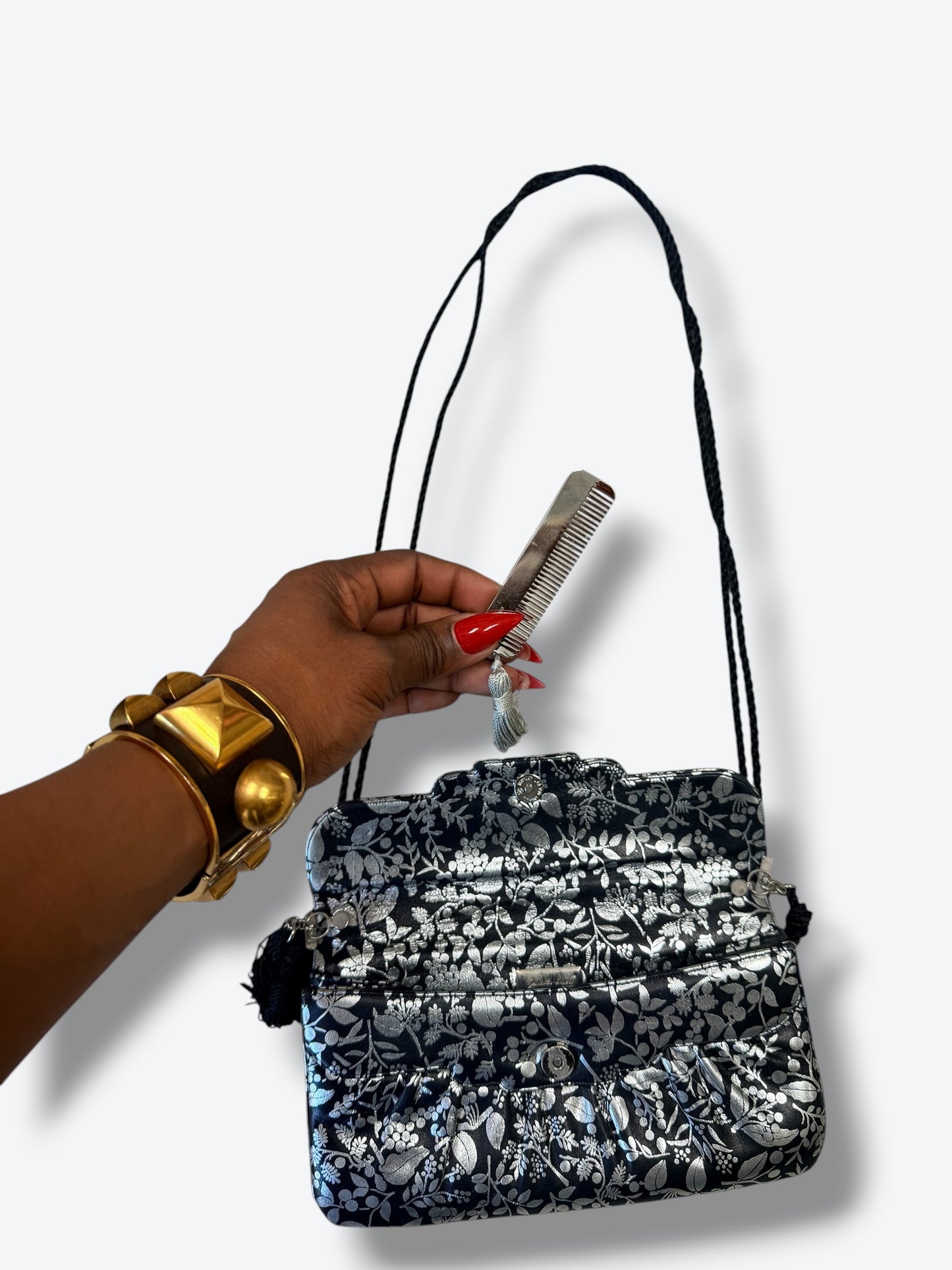 1970s Judith Leiber Sliver Foil Bag
