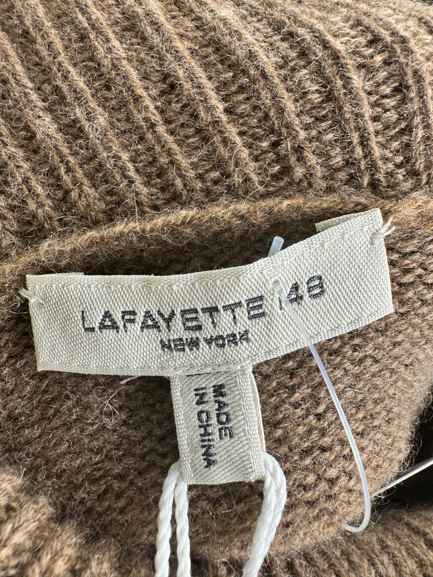 Trend: NWT Lafayette 148 New York Tobacco Melange Fur Trim Sweater