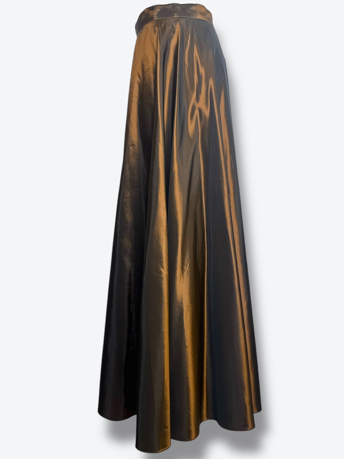 1990s “Collection” Brown Iridescent Taffeta A -Skirt