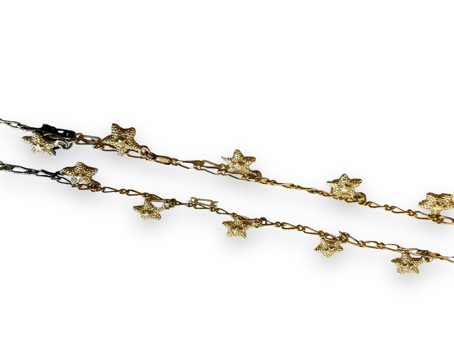 1990s Gold Star Long Strand Necklace (Unsigned)