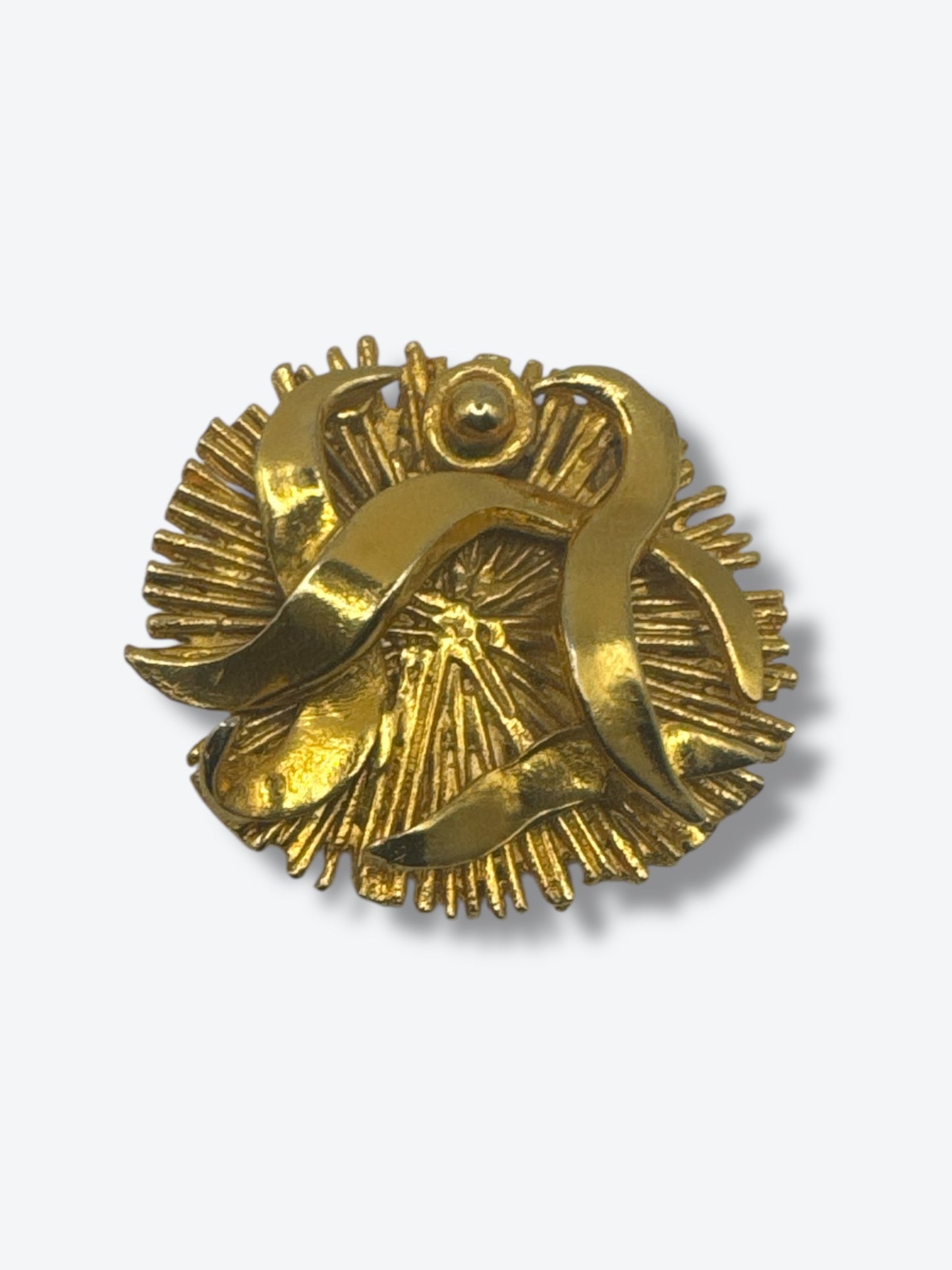 1970s Edgar Berebi for Schatz Gilded Sunburst Brooch