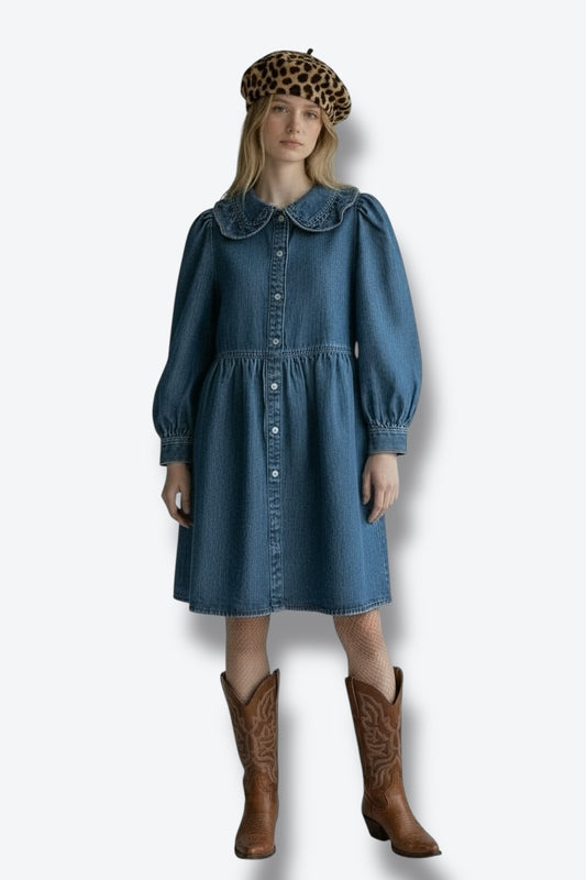 Y2K Prairie Revival Levi’s Denim Bib Dress