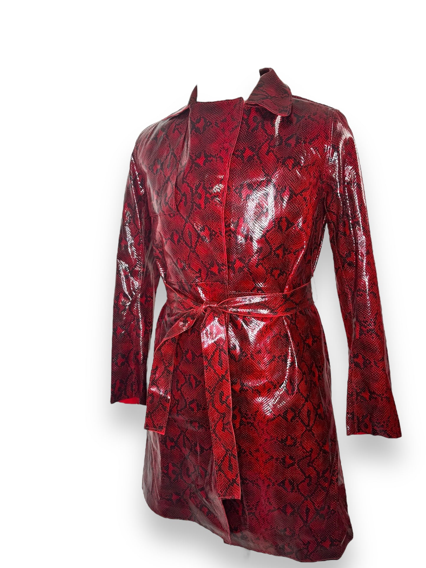 Trend: Blank NYC Red Snakeskin Vegan Trench