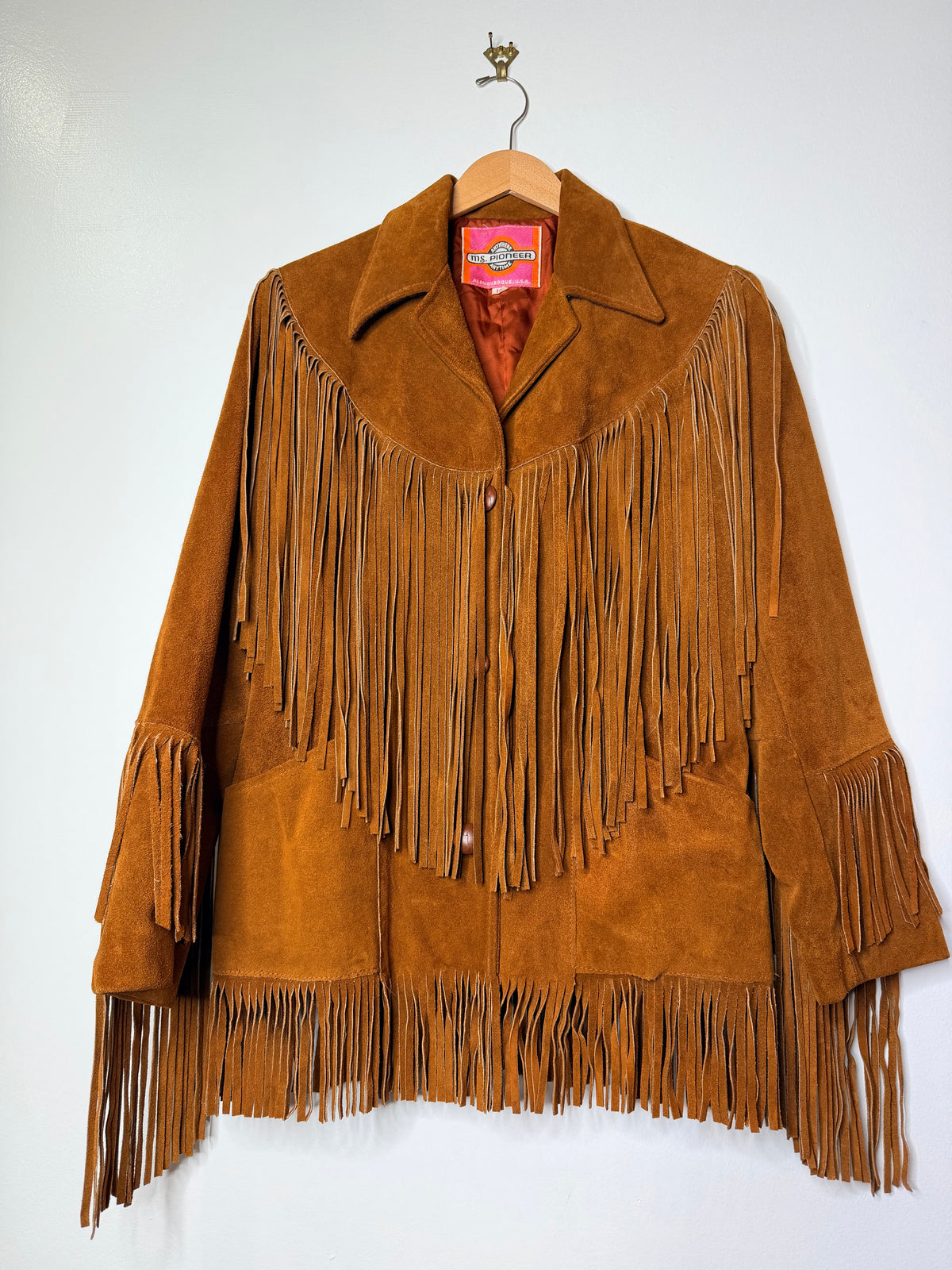 1970s Ms. Pioneer Brown Suede Fringe Jacket