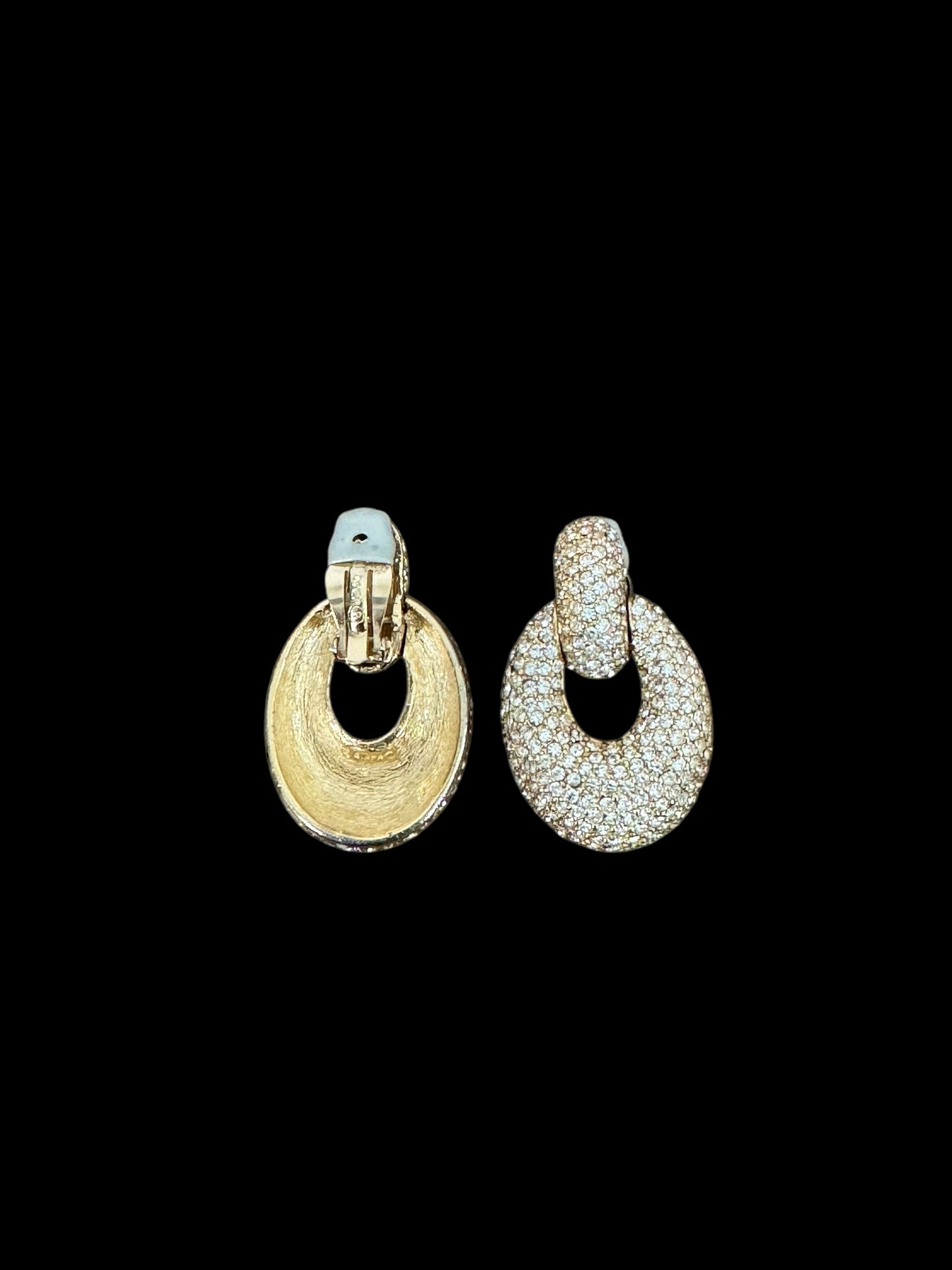 1970s Ciner Gold & Crystal Earrings (Clip On)