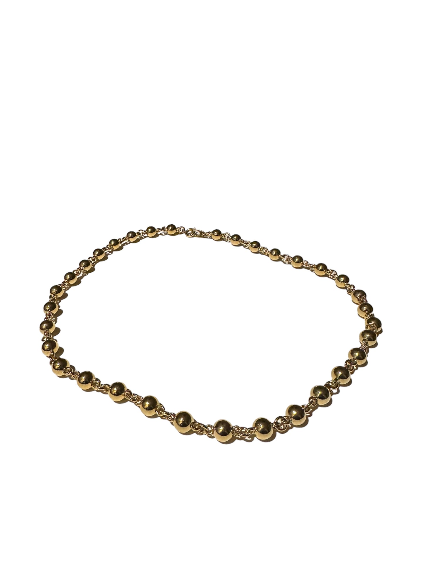 Vintage Gold Bead Link Necklace (Unsigned)