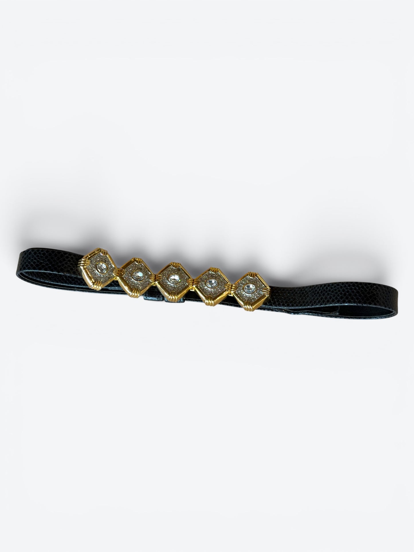1990s Alexis Kirk Crystal Medallion Belt