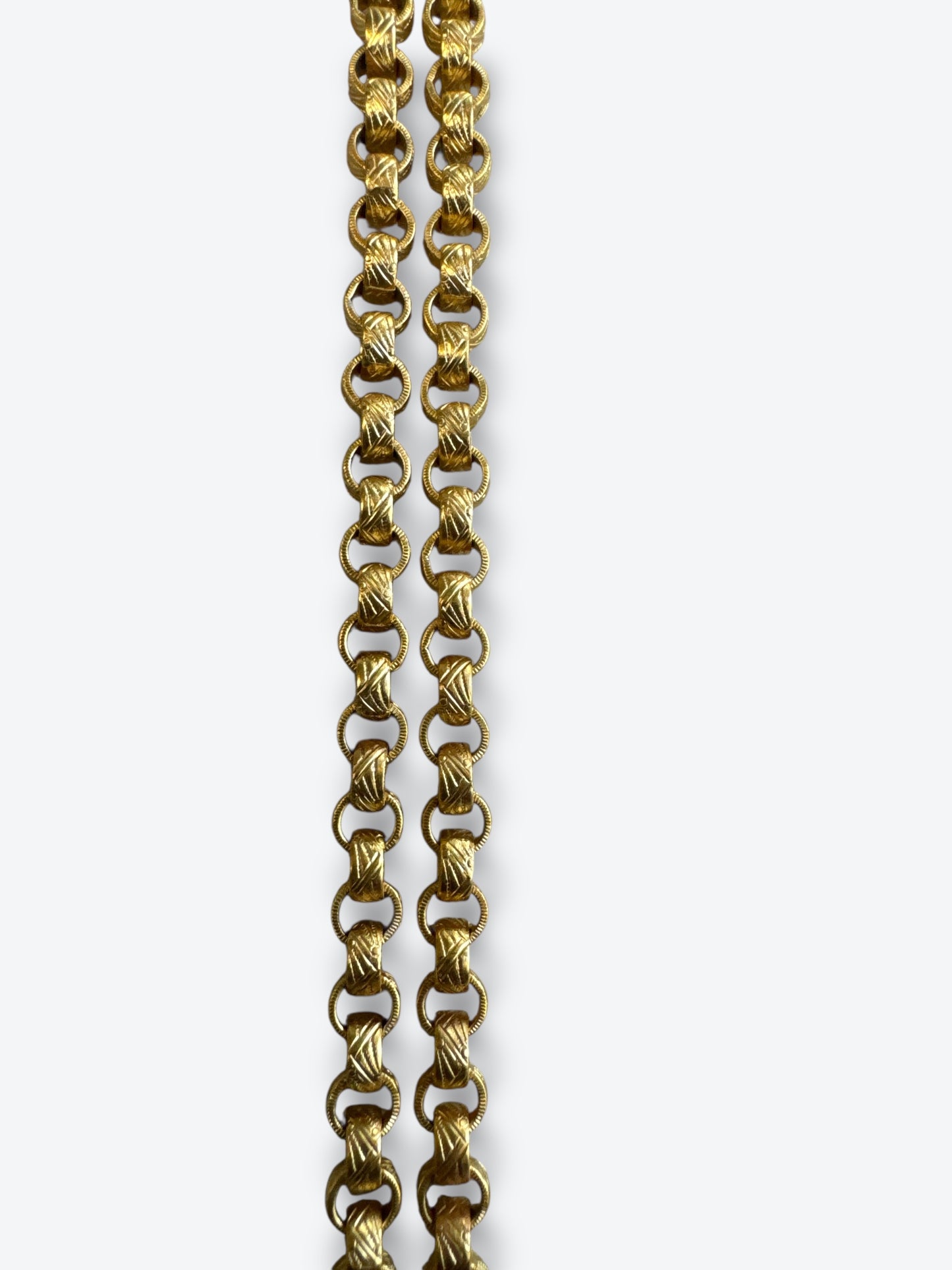 1980’s 14” Enamel Shell Fancy Textured Cable Necklace