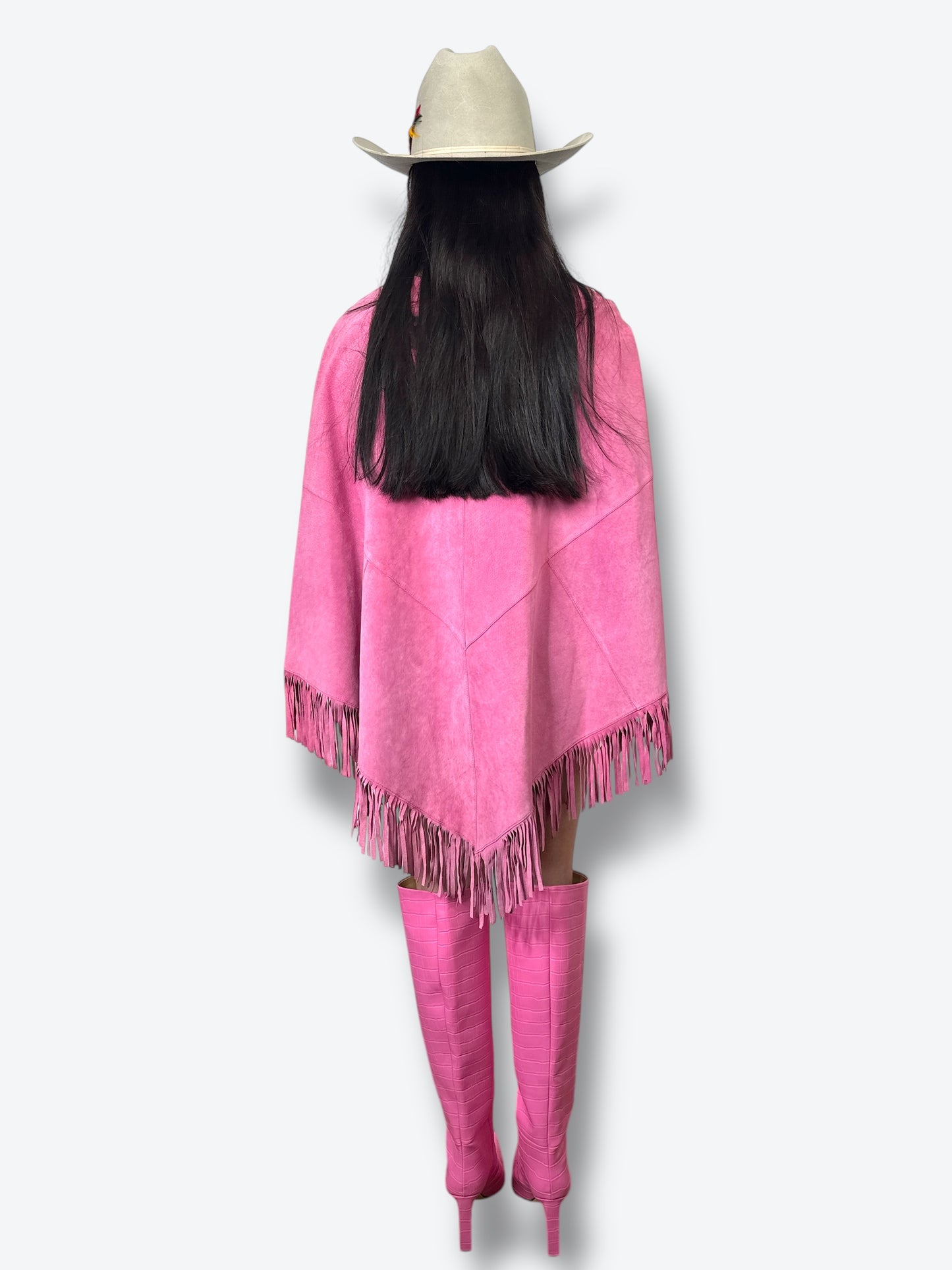 Y2K Metrostyle Suede Pink Poncho