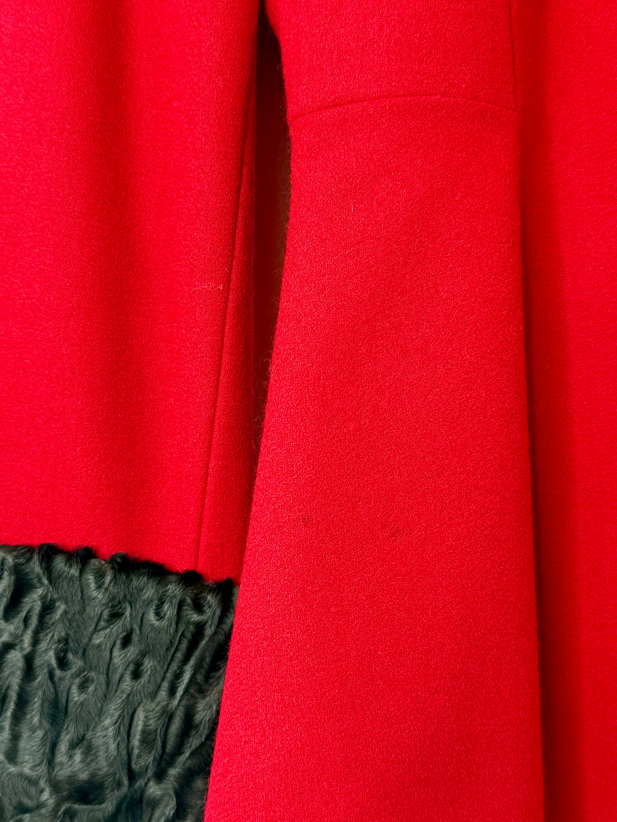 1990s Nolan Miller Wool and Mink Collar Leather Trim Blazer