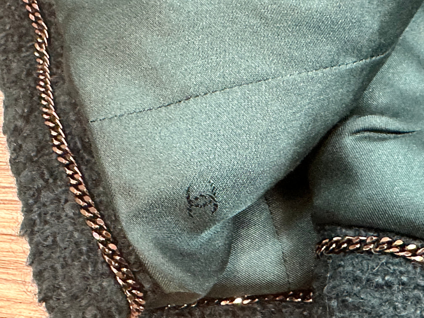 Vintage Chanel Hunter Green Boucle Wool Blazer