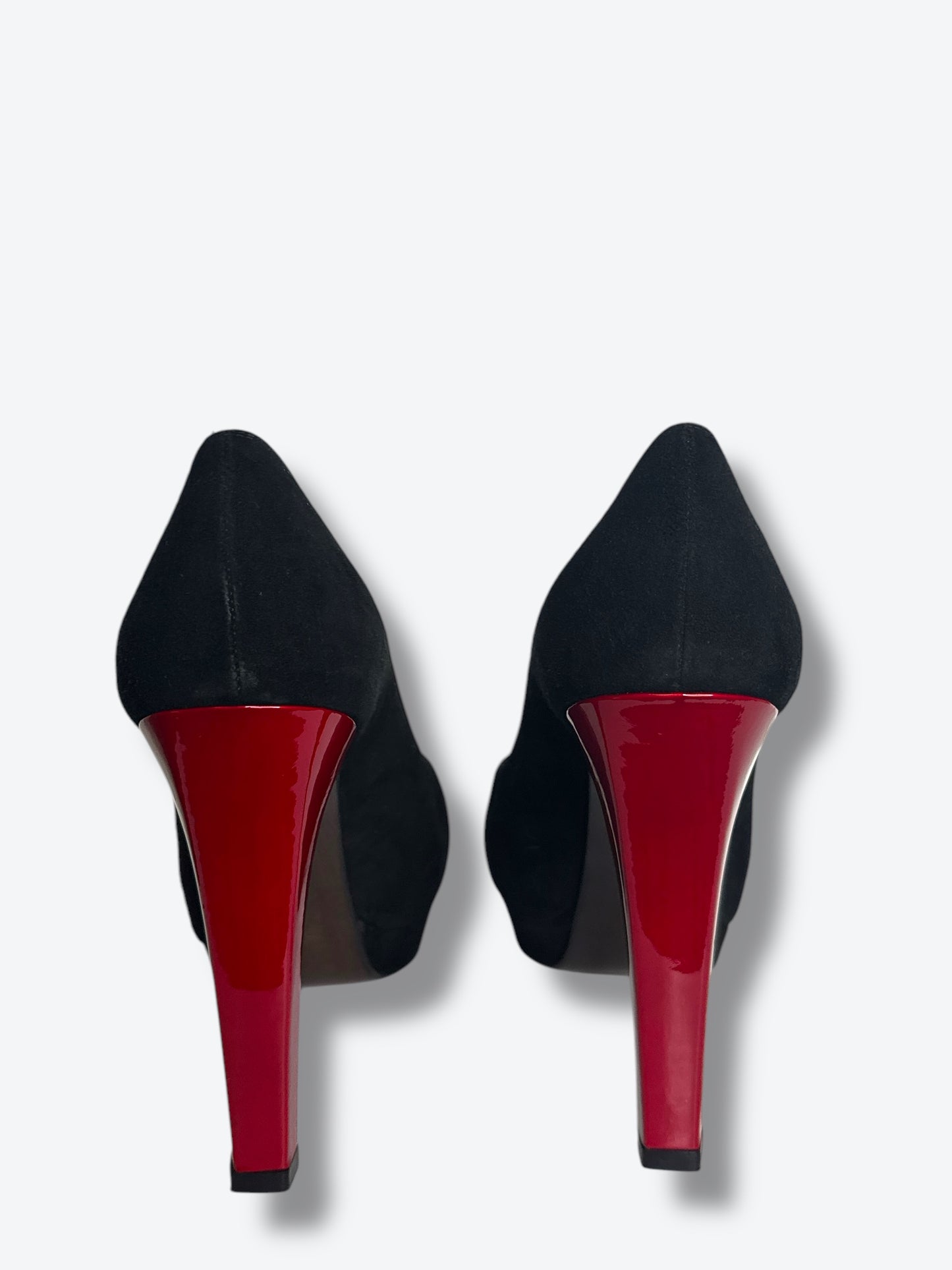 Y2K Stuart Weitzman Black Suede and Red Shoes