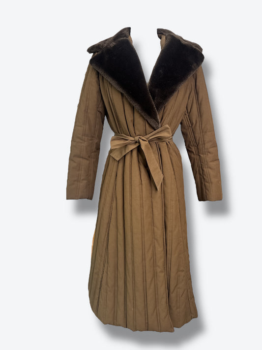 1970s Givenchy Sport Brown Quilted Coat
