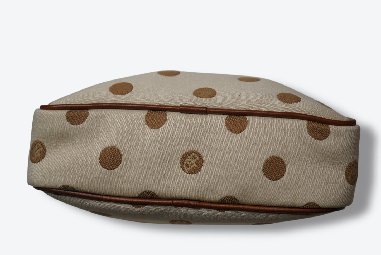 #91. 1990s/Y2K Vanity/Train Dooney & Burke Polka Dot Canvas Crossbody Bag