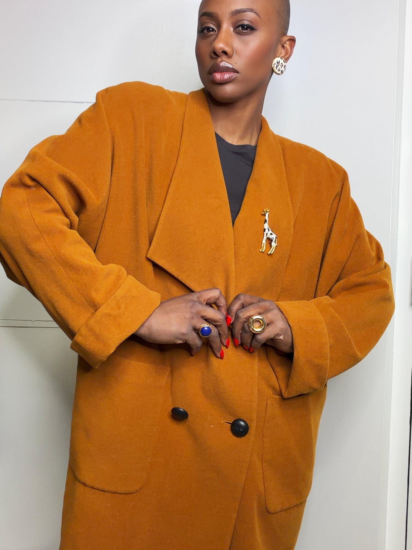 1990s 2” Crystal Encrusted Giraffe Brooch