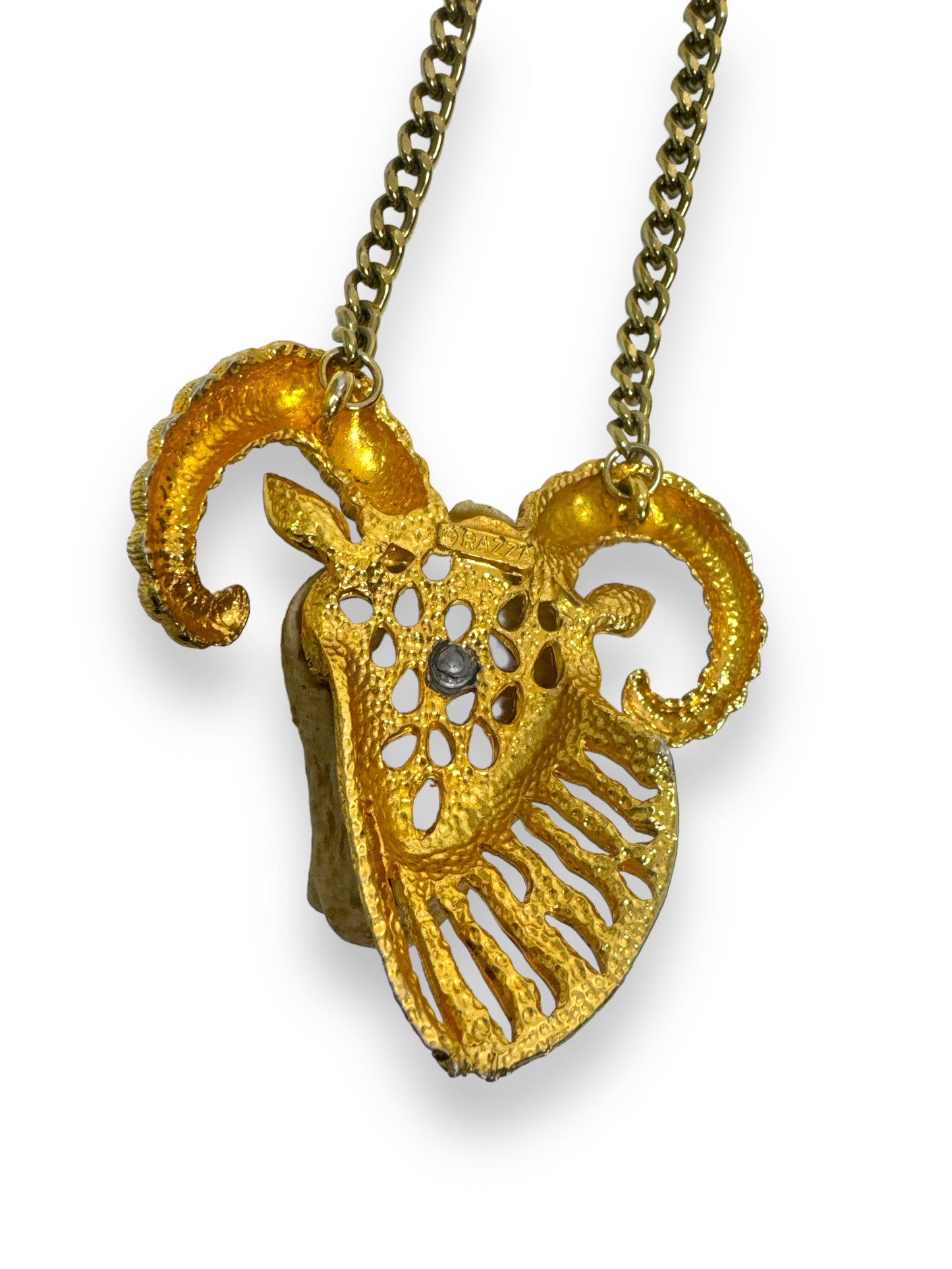 1960s Razza Ram Necklace 10” Chain