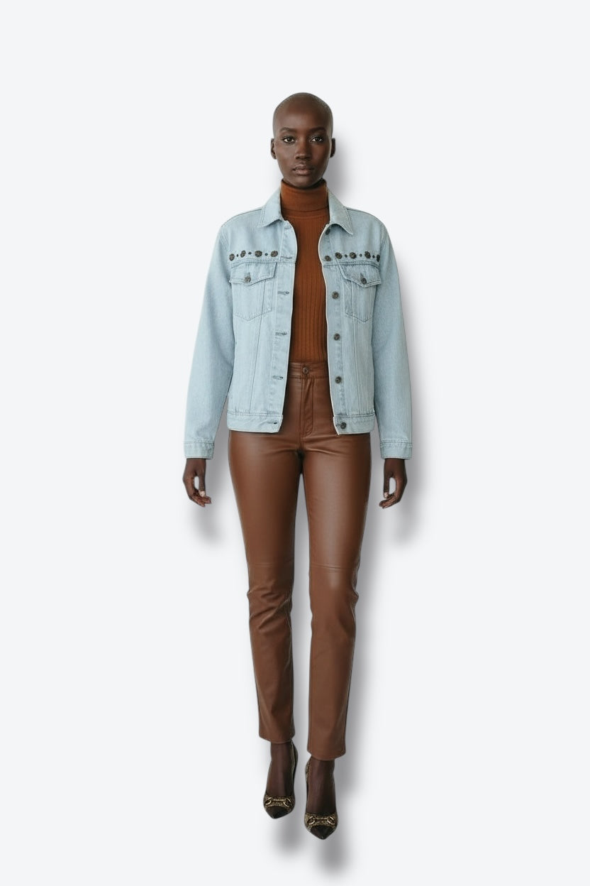 1980s Les Copains Denim Coin Jacket