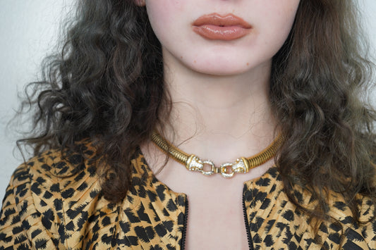 Y2K Panther Crystal Chocker