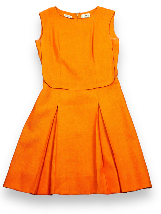 1950s Bonwit Teller Irish Linen Orange Dress