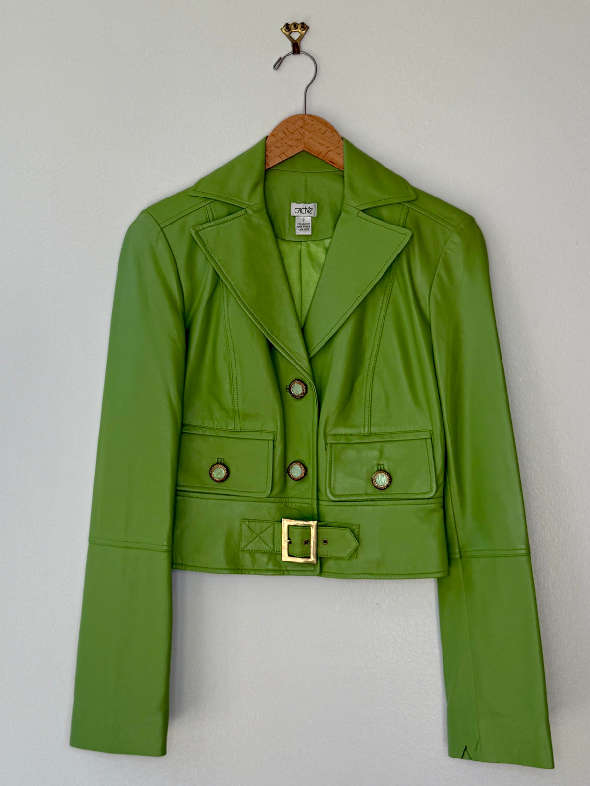Y2K Cache Lime Green Moto Jacket