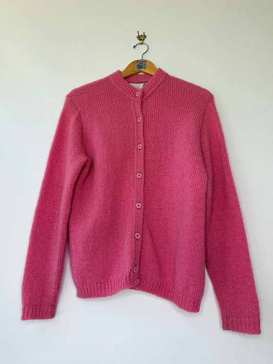 1950s “Winona” Knits Pink Wool Cardigan