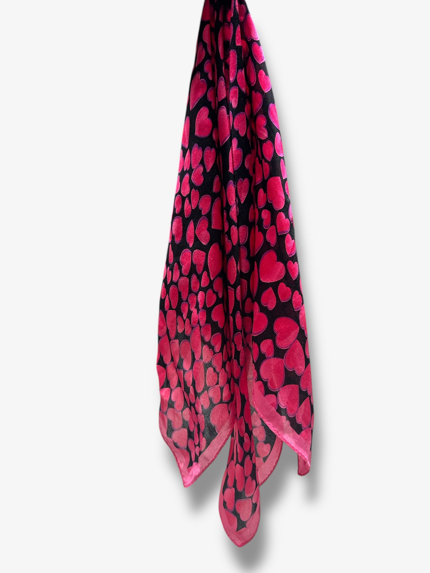 1990s Silk Small Heart Scarf