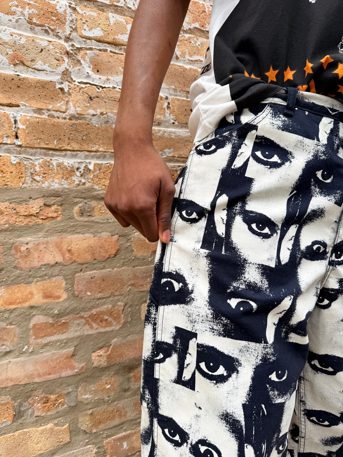 Y2K Levi Face + Eye Pattern Denim