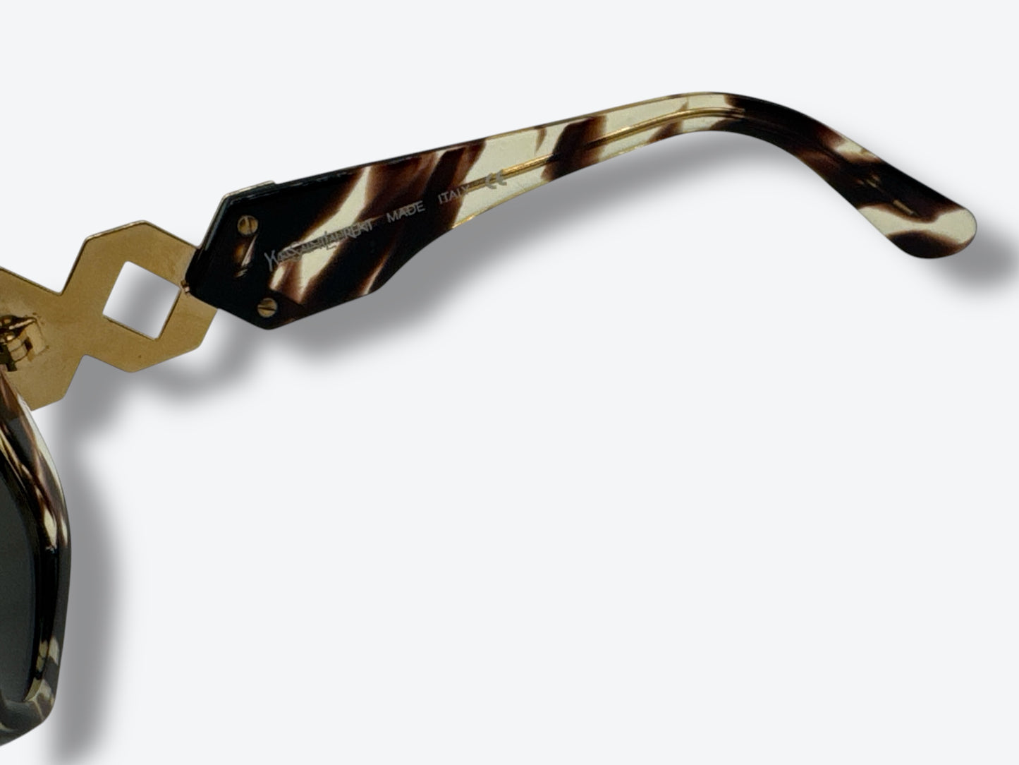 1980s Yves St Laurent Gold X Sunglasses (6541 Y689 140)