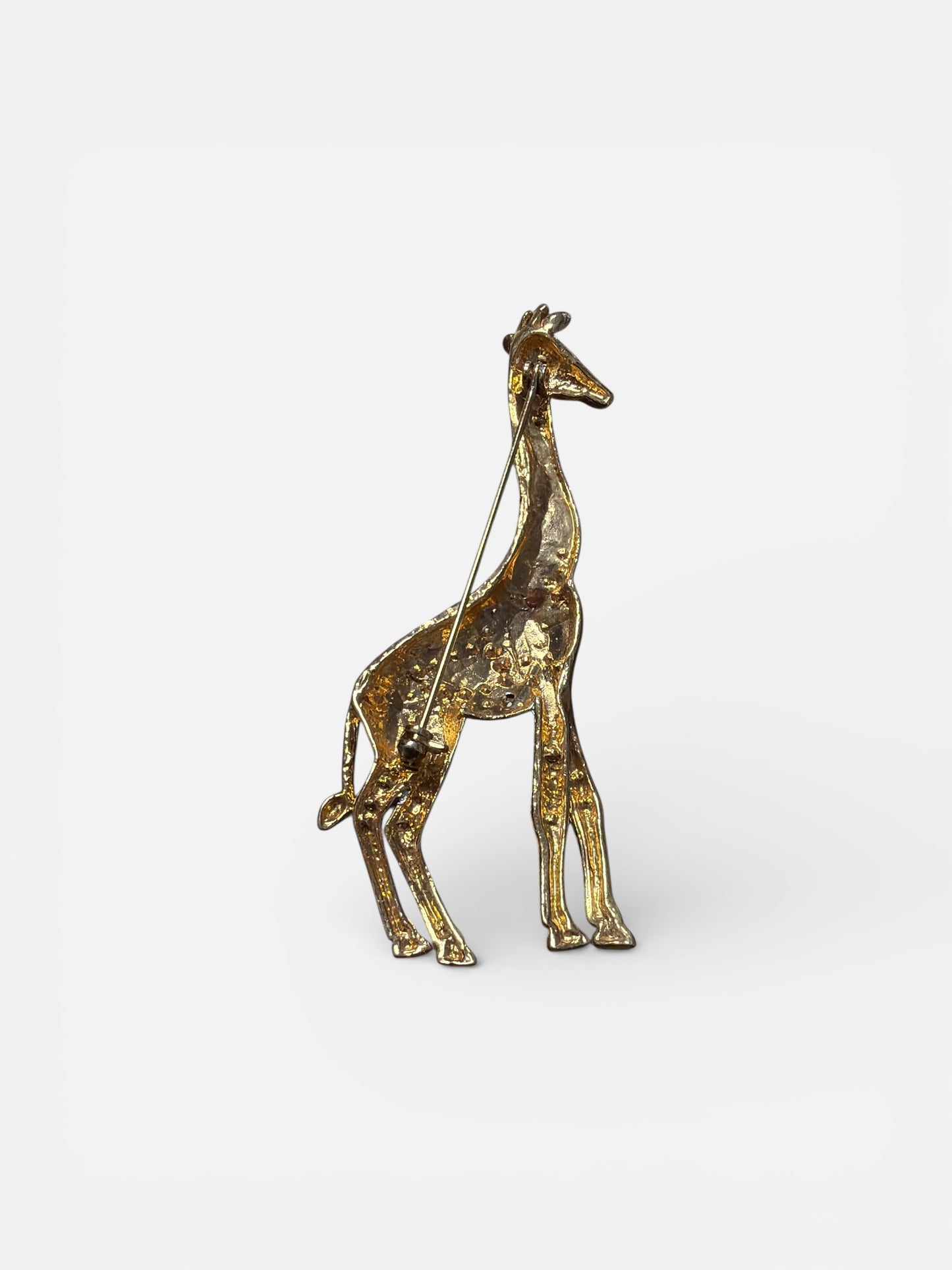 1990s 2” Crystal Encrusted Giraffe Brooch