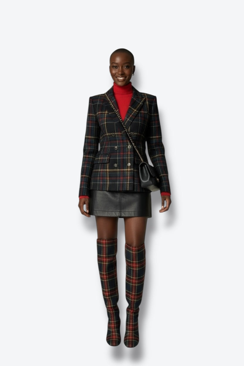 1970s Kasper And Company A.S.L. Plaid Blazer