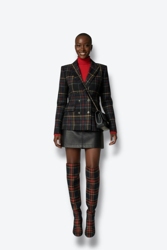 1970s Kasper And Company A.S.L. Plaid Blazer