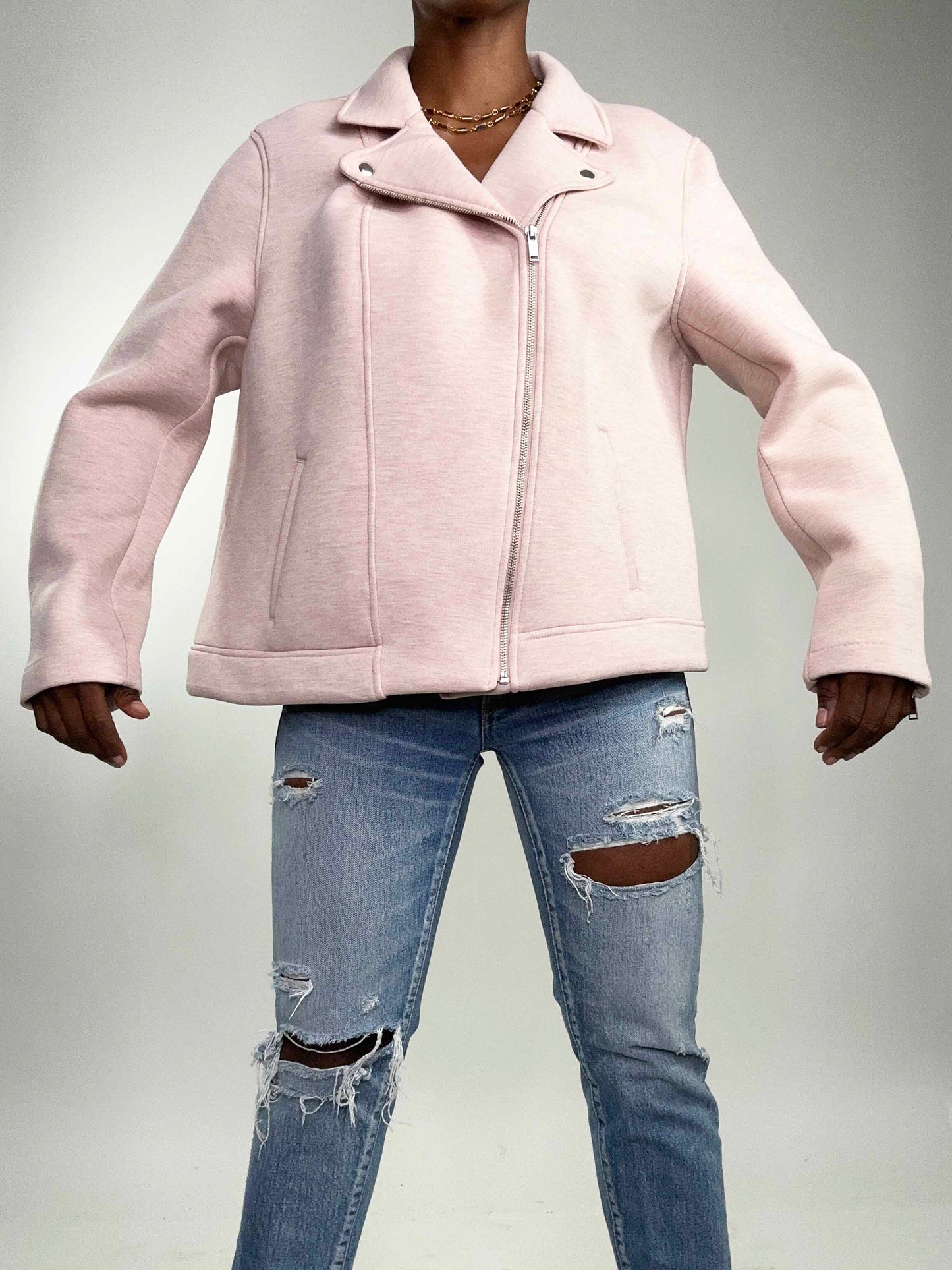 Kameo Upcycled Cotton Pink Moto Jacket