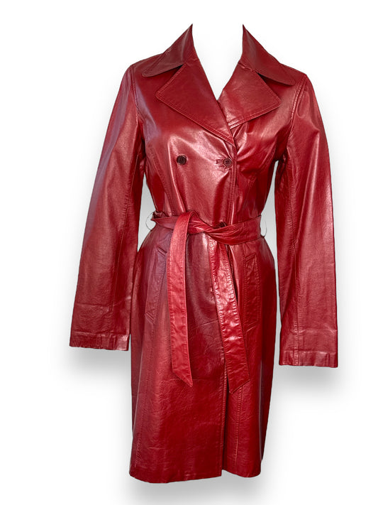 Y2K Theory Red Leather Belted Jacket