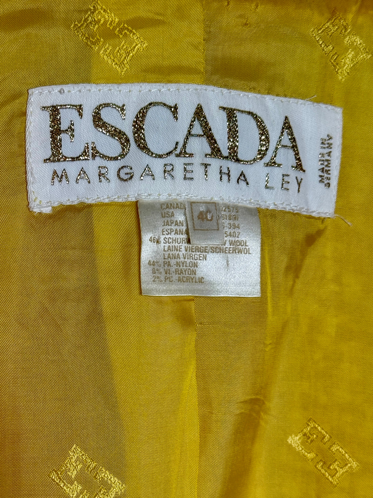1990s Escada Margaretha Ley Colorblock Tweed Jacket
