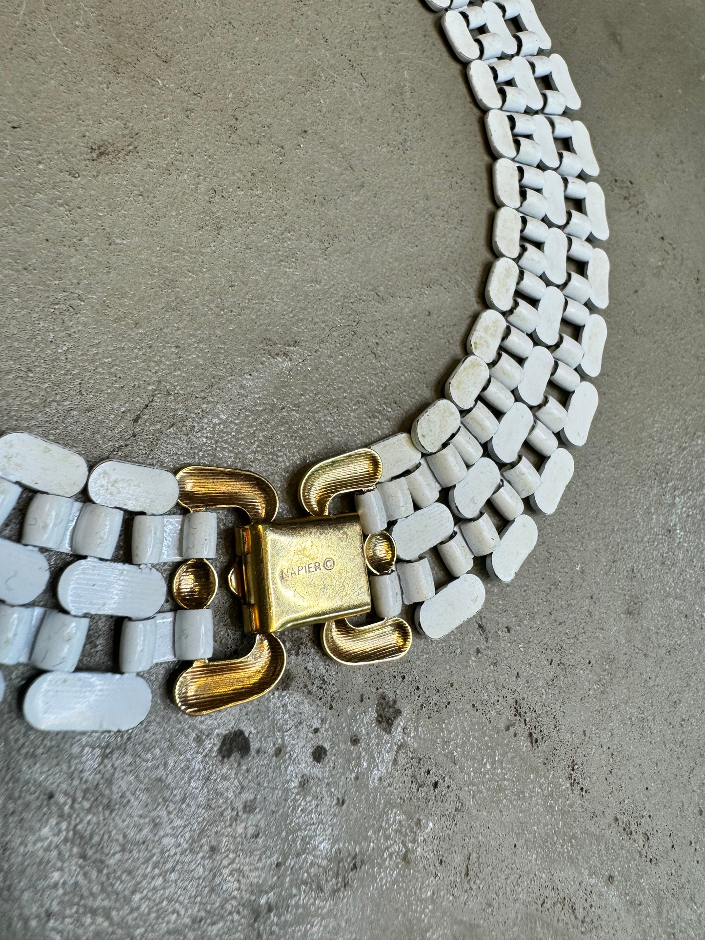 Vintage Napier White Metal Necklace