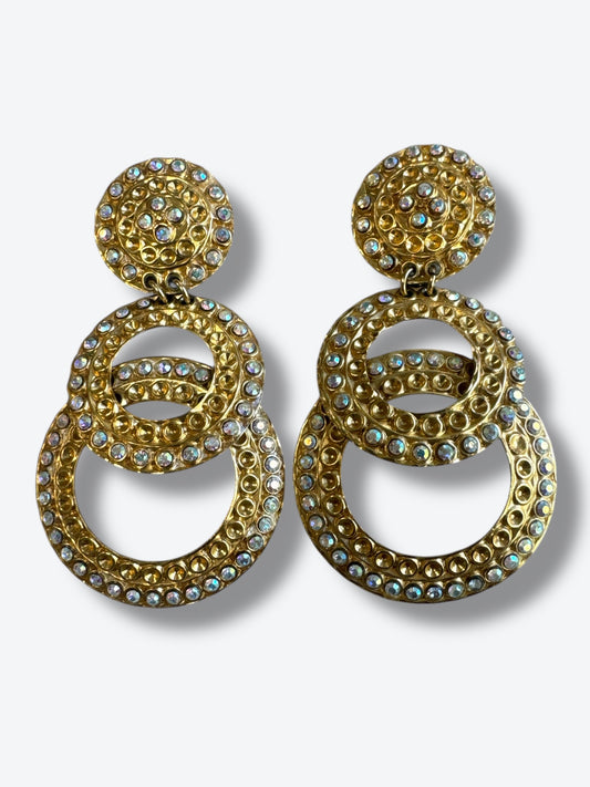 1980s Zoe Coste Paris Triple Concentric Hoops (Signed: Clip on)