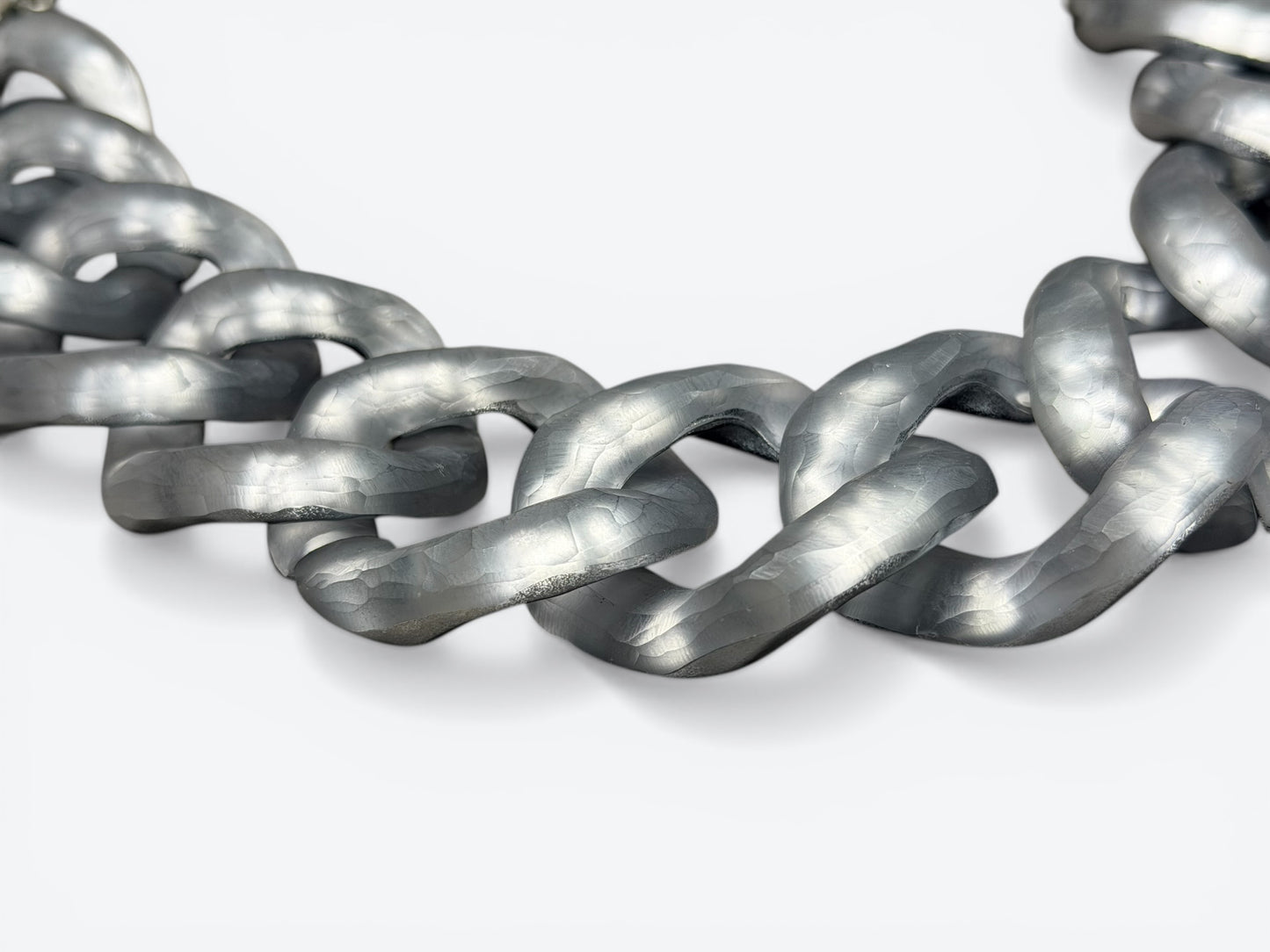 Made in Italy Smoky Lucite Chain Necklace – Sculptural Statement