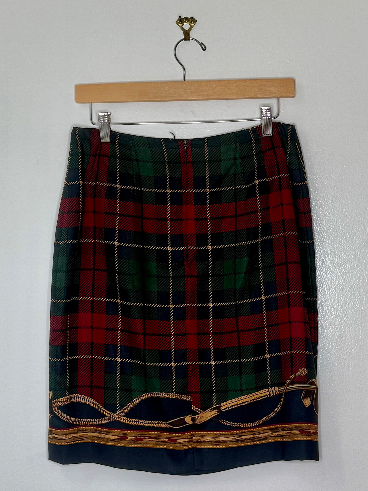 1990s Brooks Brothers Equestrian Plaid Skirt