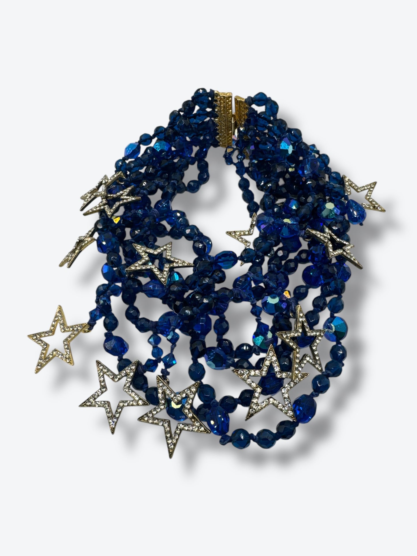 Erickson Beamon Star Crystal + Blue Beaded Necklace