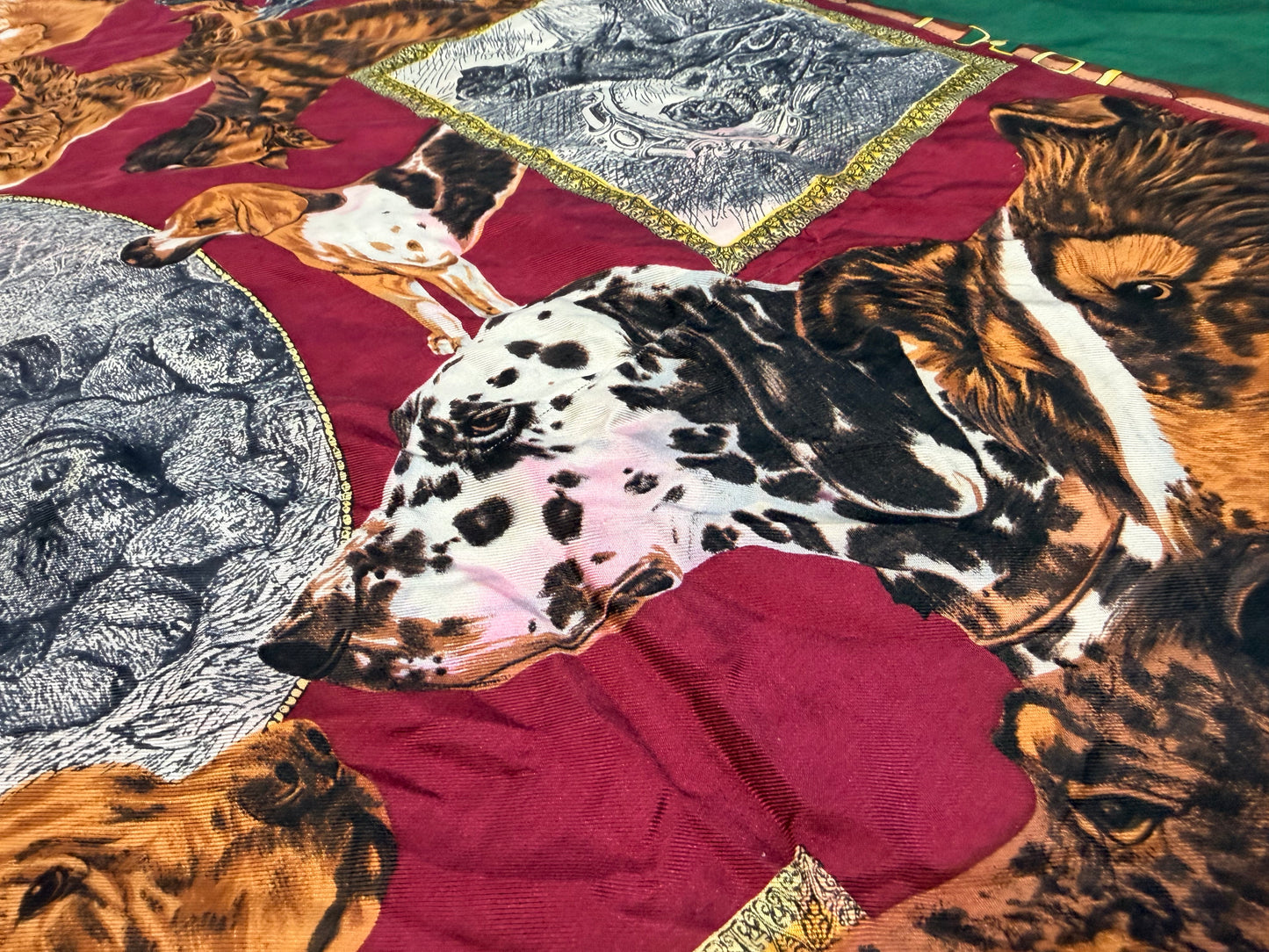 Oscar de la Renta “The Canine Family” Silk Scarf (As Is)