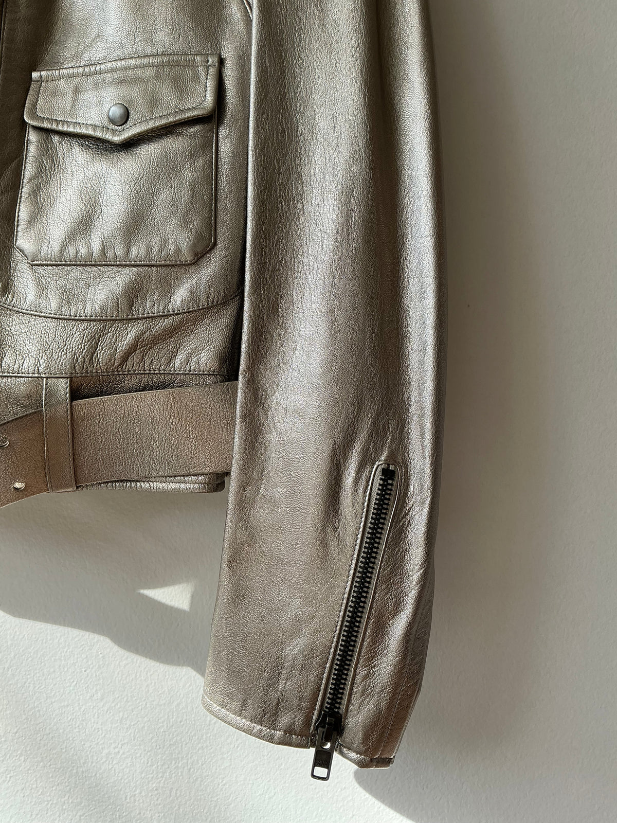 1990s/Y2K Ralph Lauren Gold Leather Jacket